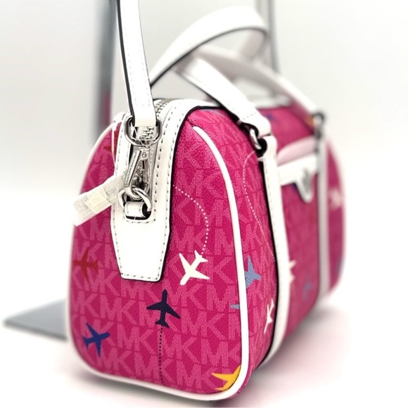 Michael Kors Small Travel Duffle Xbody Bag Dragon Fruit Multi - Picture 4 of 9